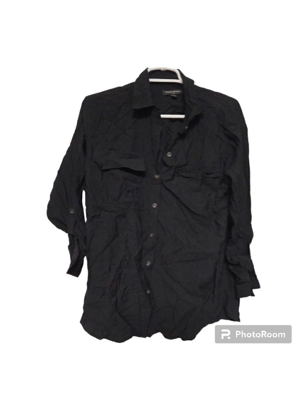 Banana Republic Factory Black Utility Shirt Women’s XS Long Sleeve